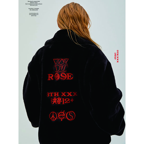 192x-embroide fake fur jacket